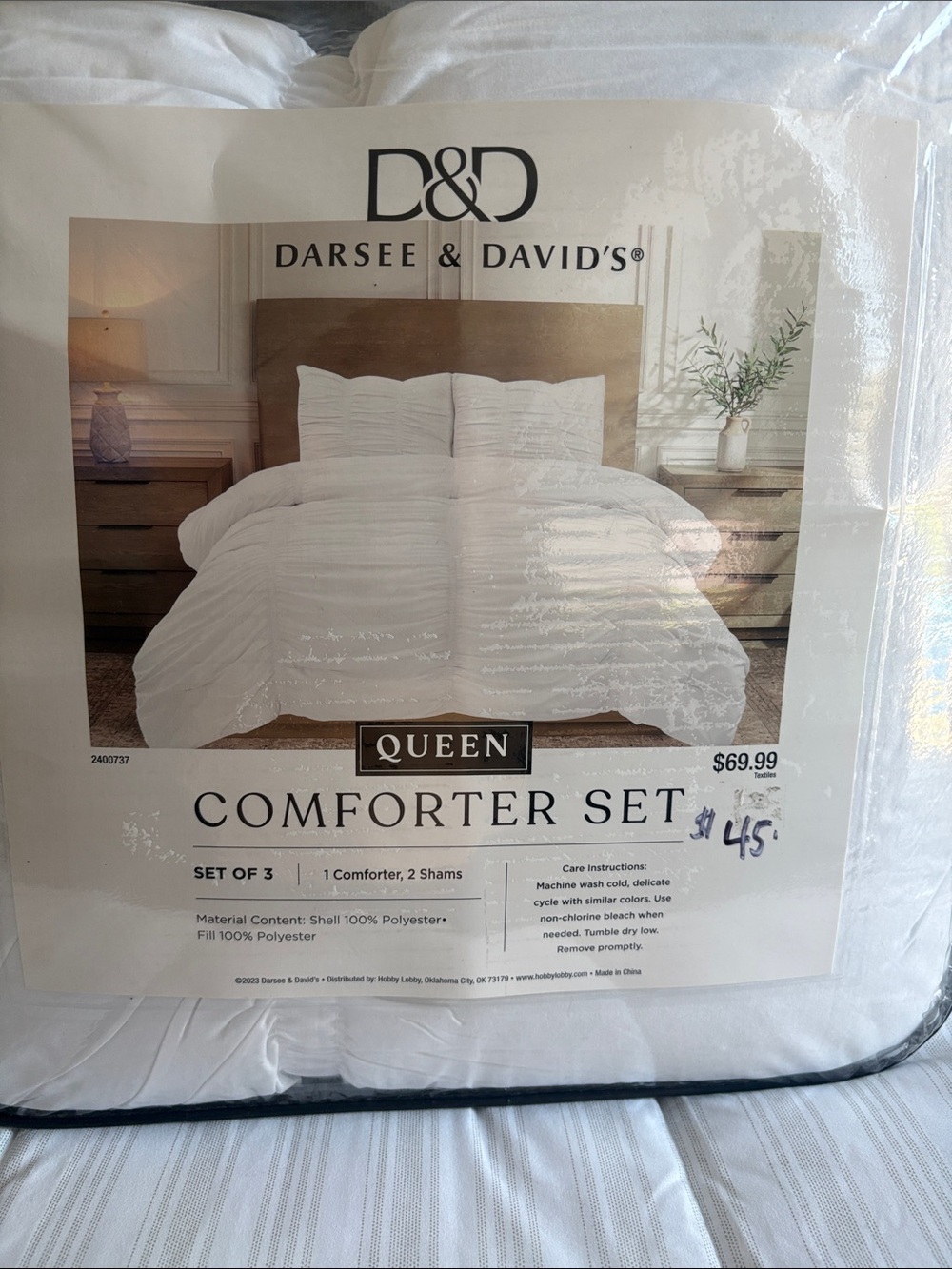 White Queen Comforter Set - 3 Piece